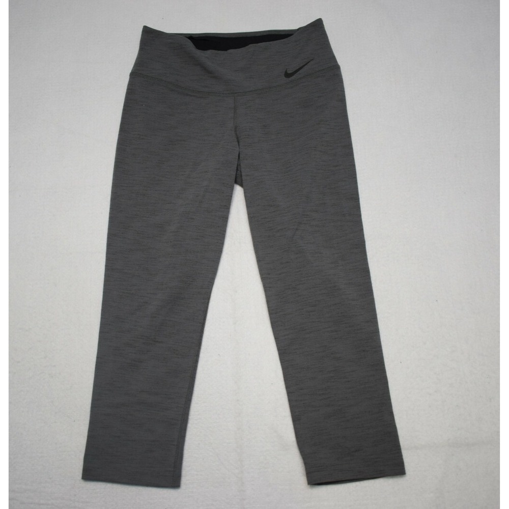 Nike Leggings Compression Pants Dri Fit Gray‎ Nylon Stretch Womens Small x 20"